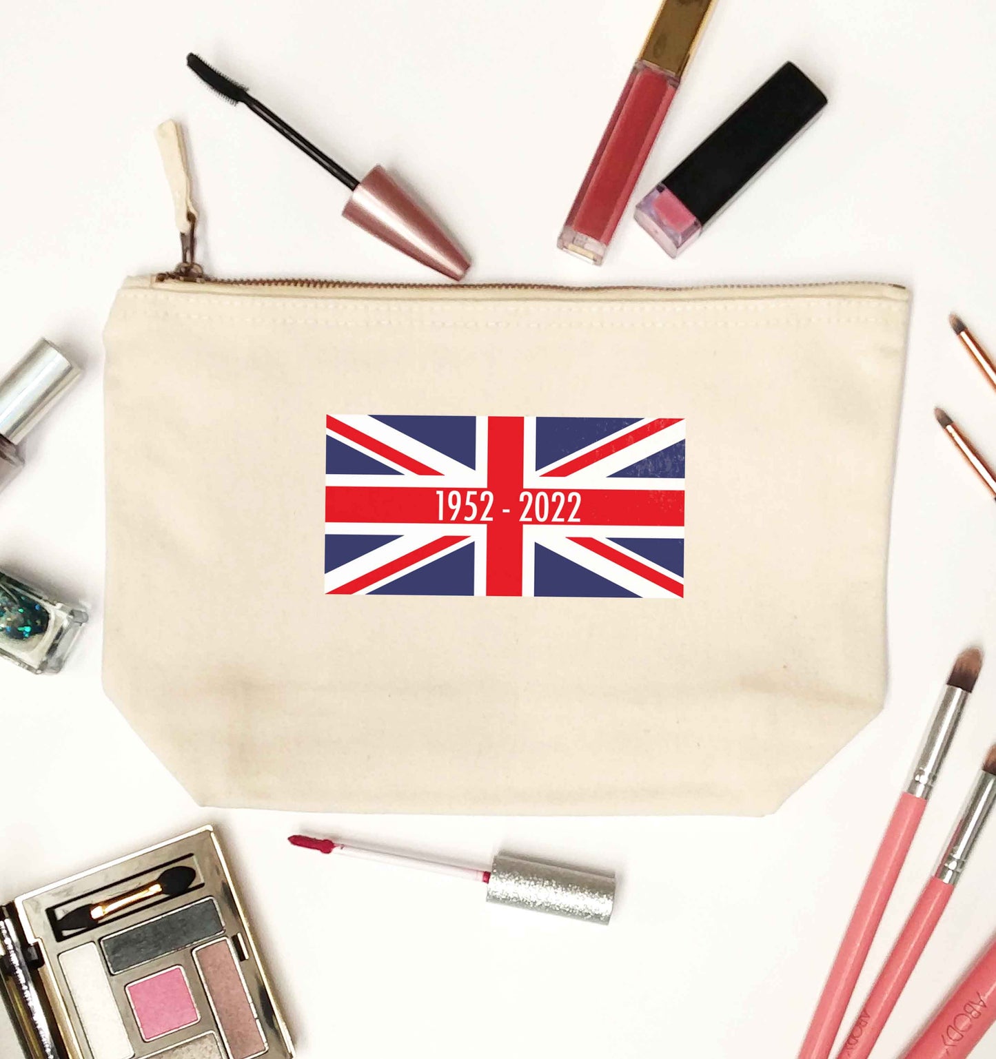 British flag Queens jubilee natural makeup bag