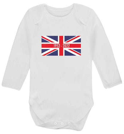 British flag Queens jubilee baby vest long sleeved white 6-12 months