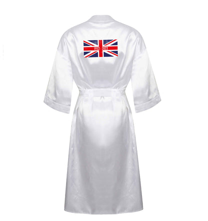 British flag Queens jubilee XL/XXL white ladies dressing gown size 16/18