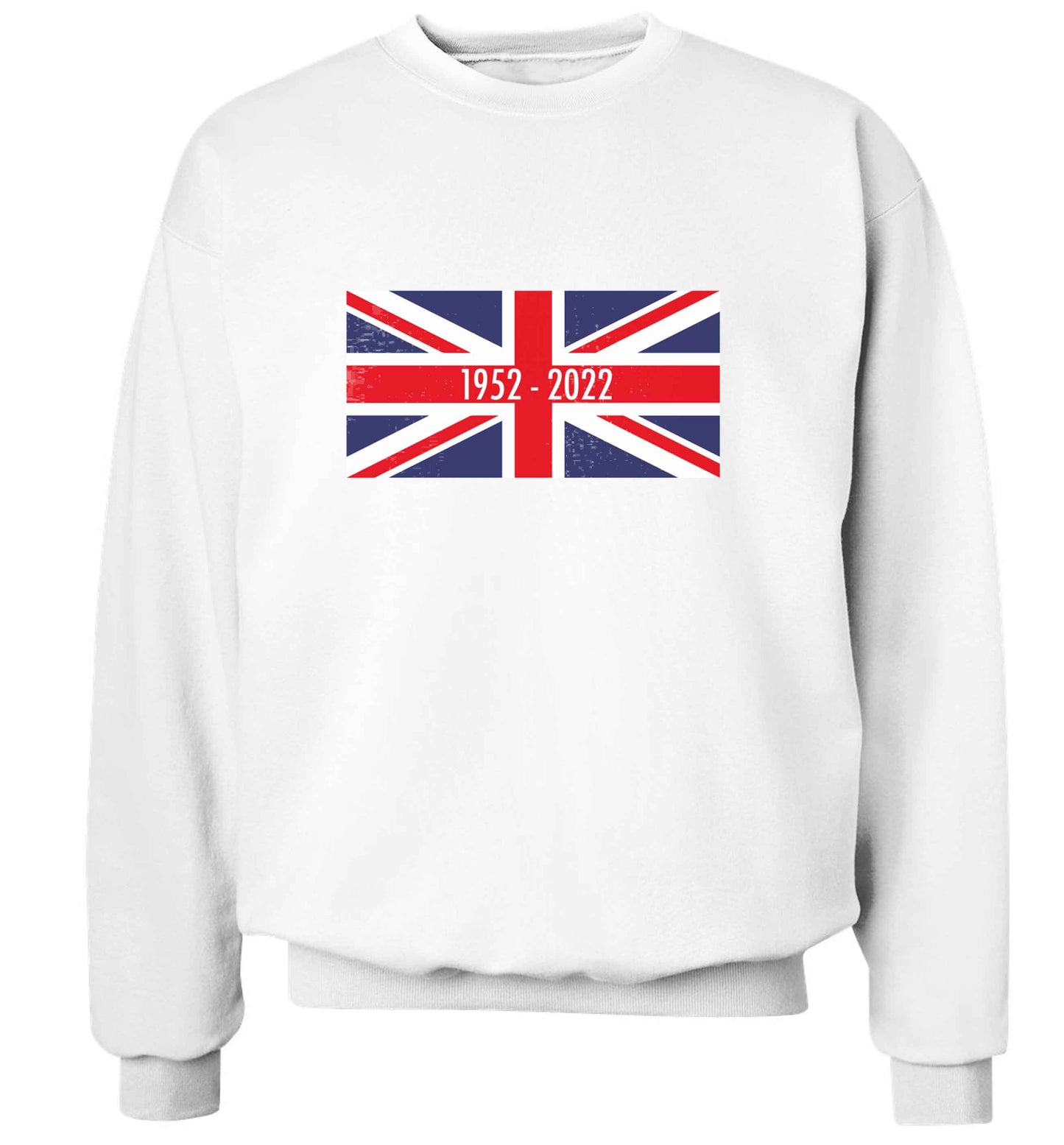 British flag Queens jubilee adult's unisex white sweater 2XL