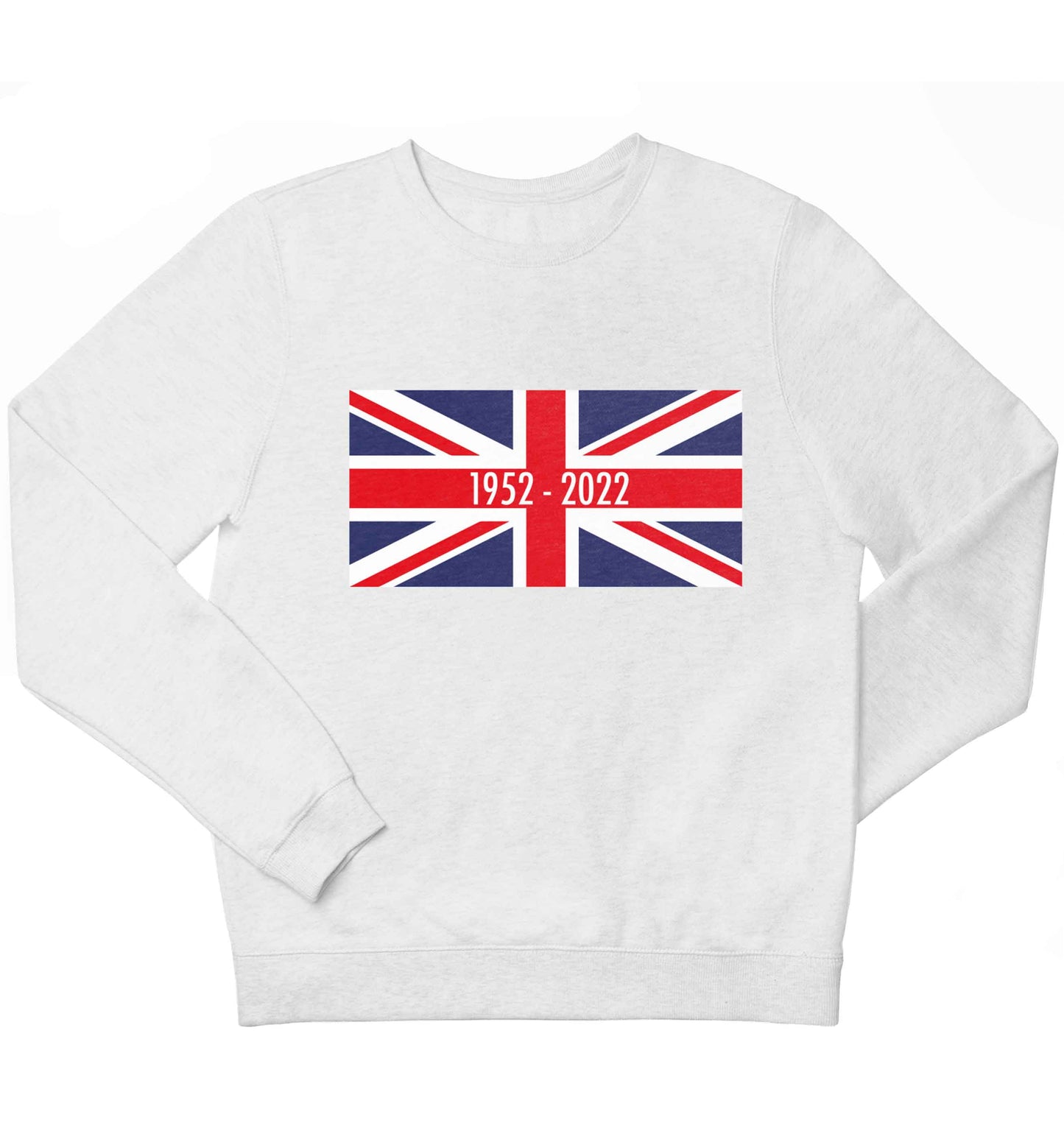 British flag Queens jubilee children's white sweater 12-13 Years