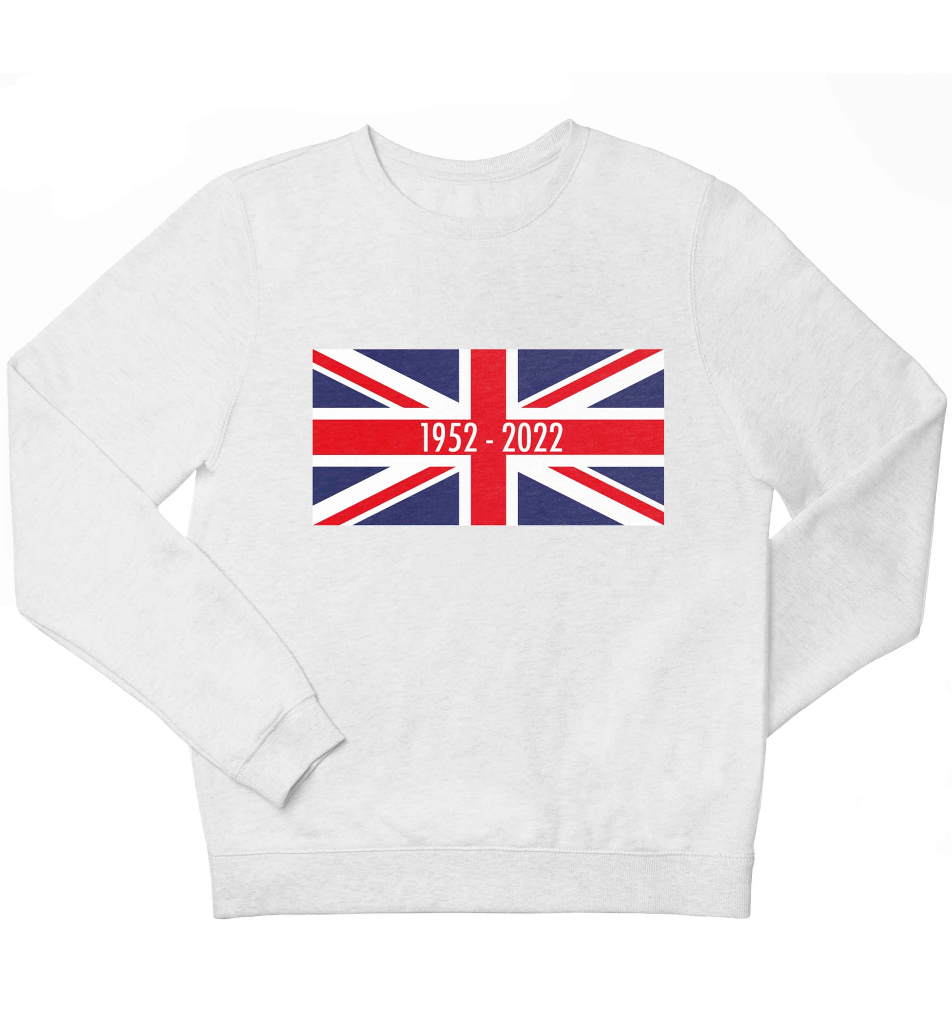 British flag Queens jubilee children's white sweater 12-13 Years