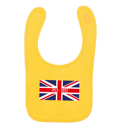 British flag Queens jubilee yellow baby bib