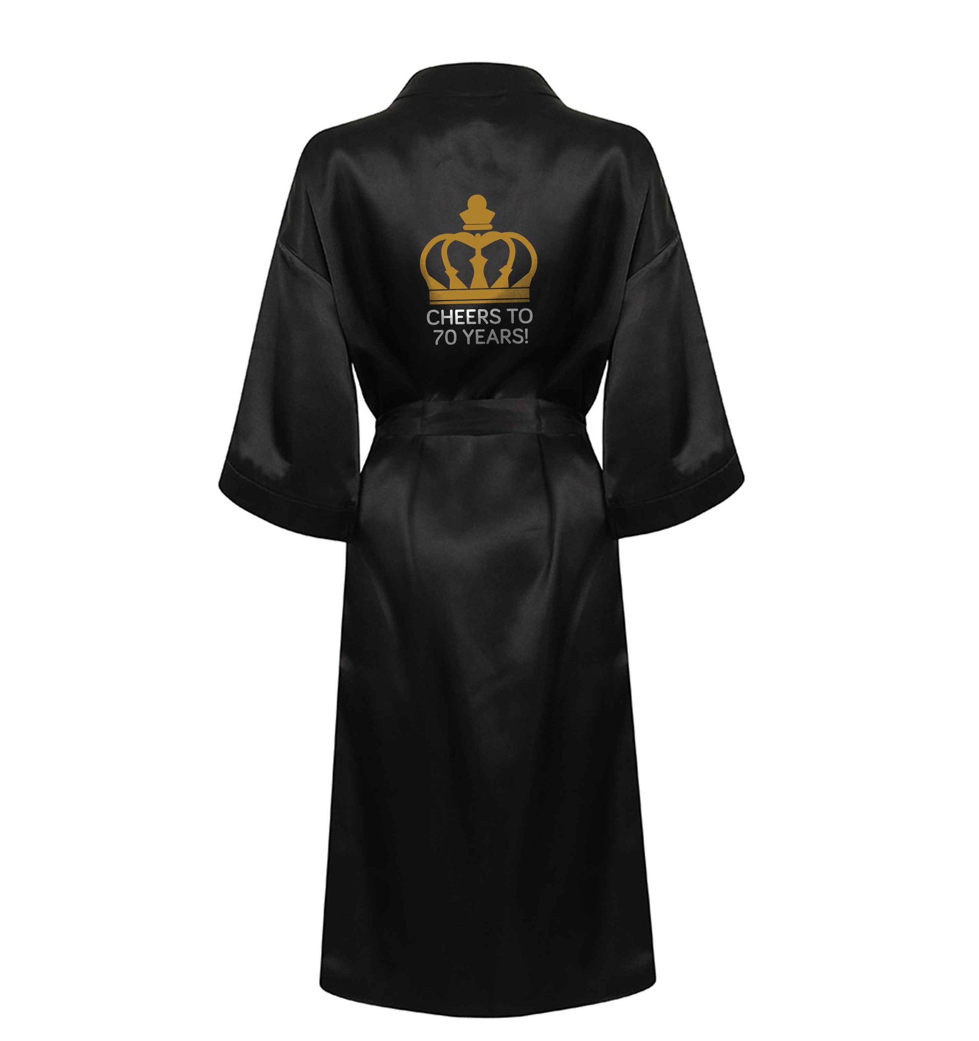 Cheers to 70 years! XL/XXL black ladies dressing gown size 16/18