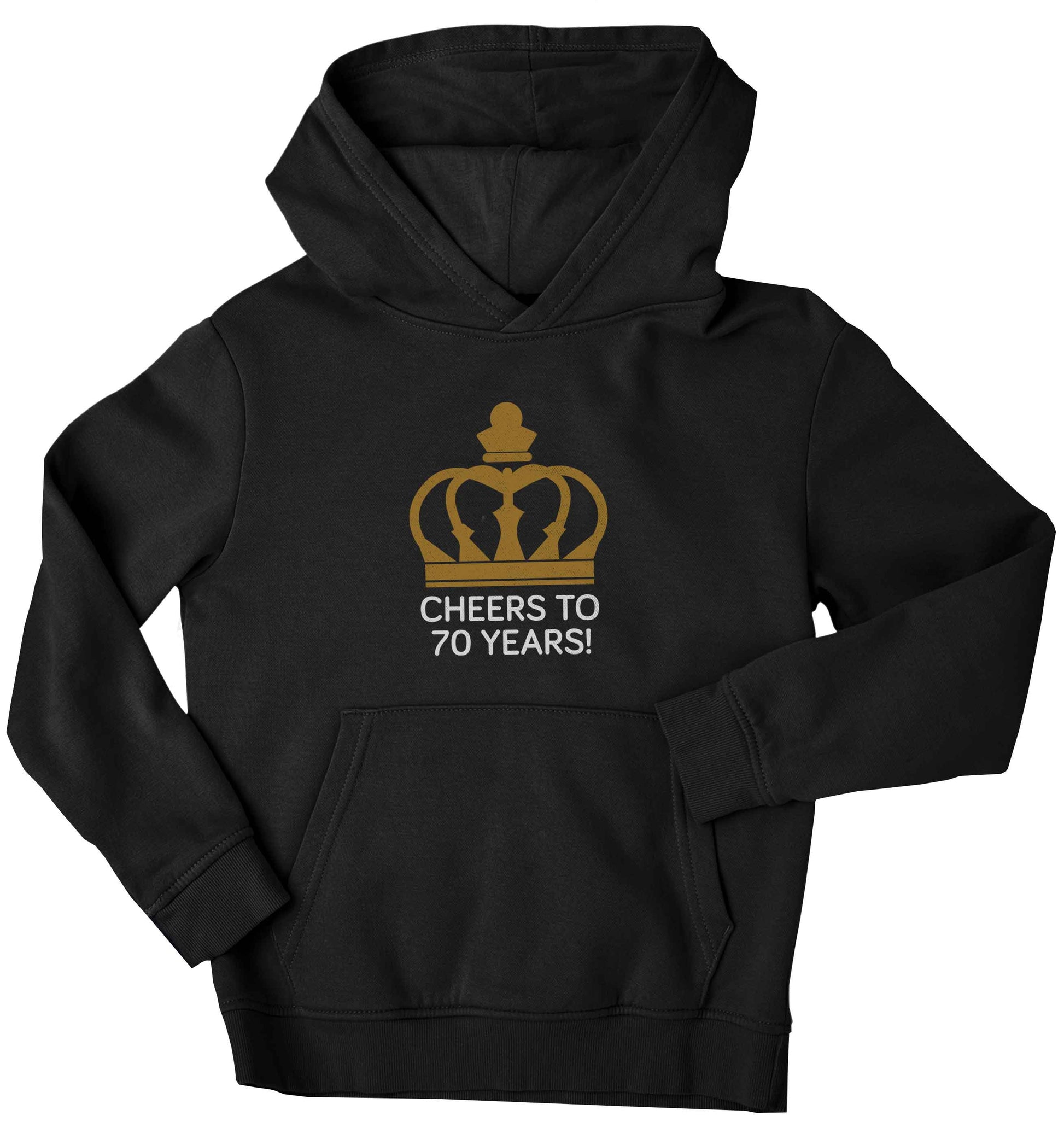 Cheers to 70 years! children's black hoodie 12-13 Years