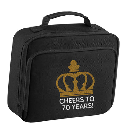 Cheers to 70 years! insulated black lunch bag cooler