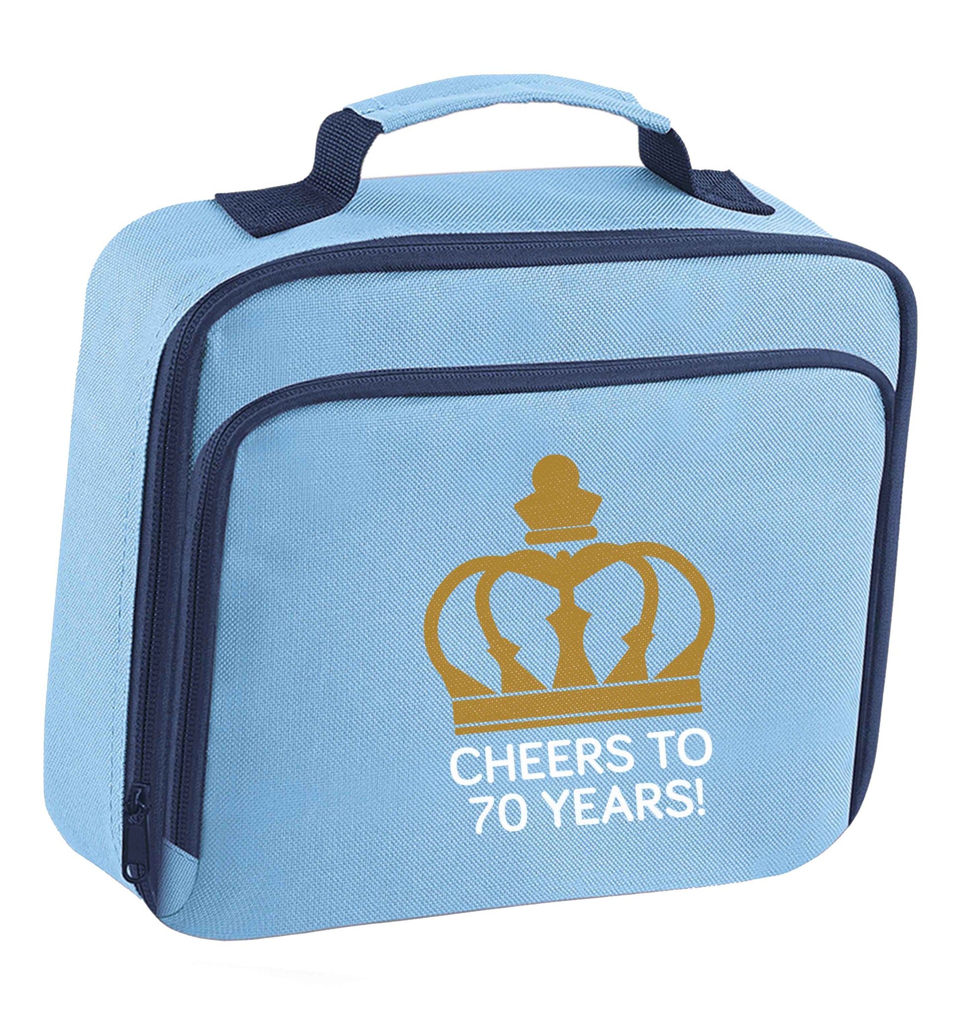 Cheers to 70 years! insulated blue lunch bag cooler