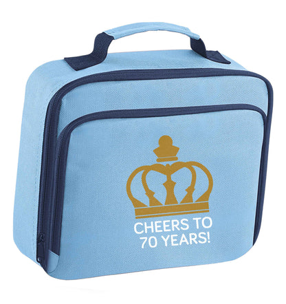 Cheers to 70 years! insulated blue lunch bag cooler