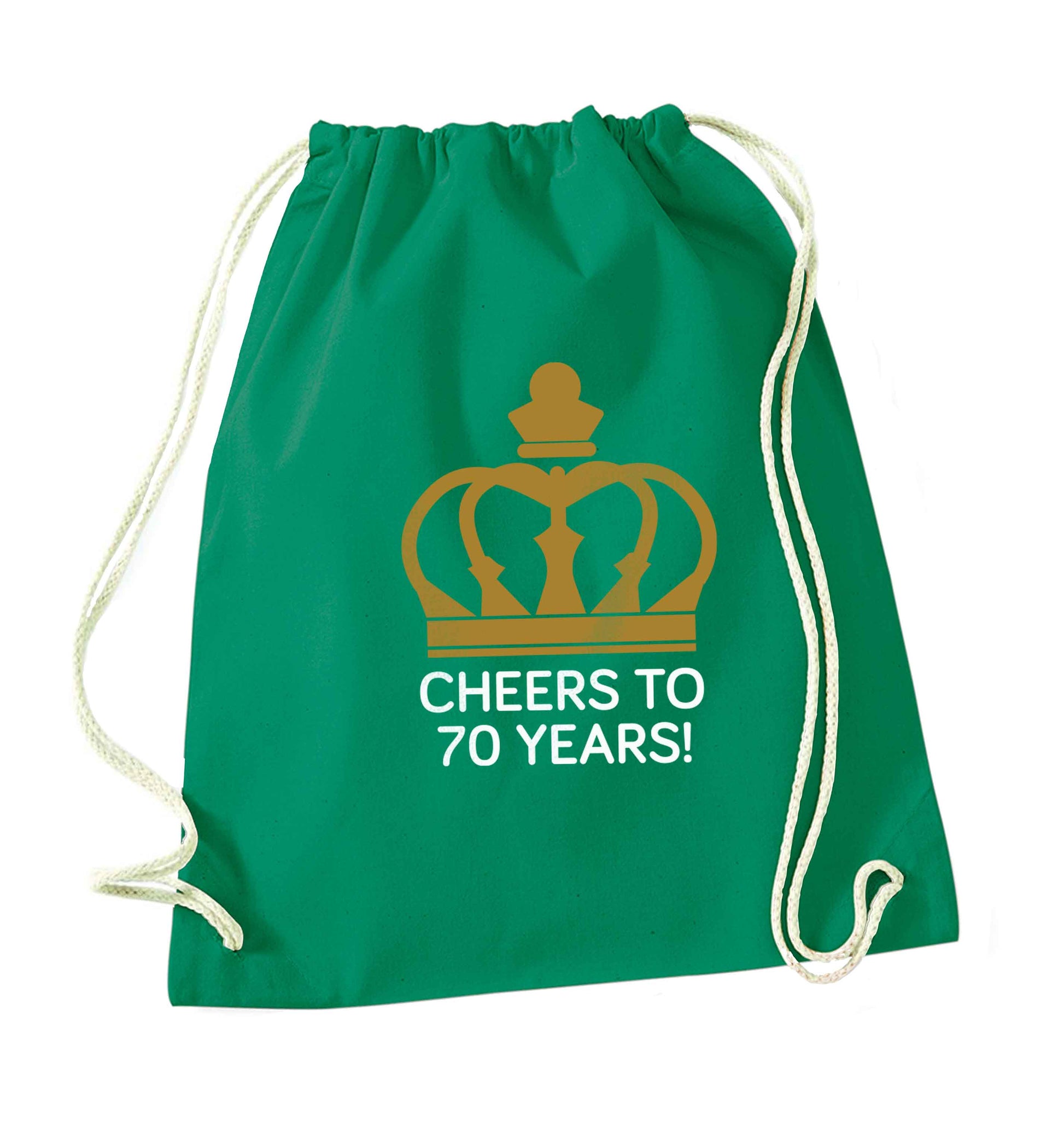 Cheers to 70 years! green drawstring bag