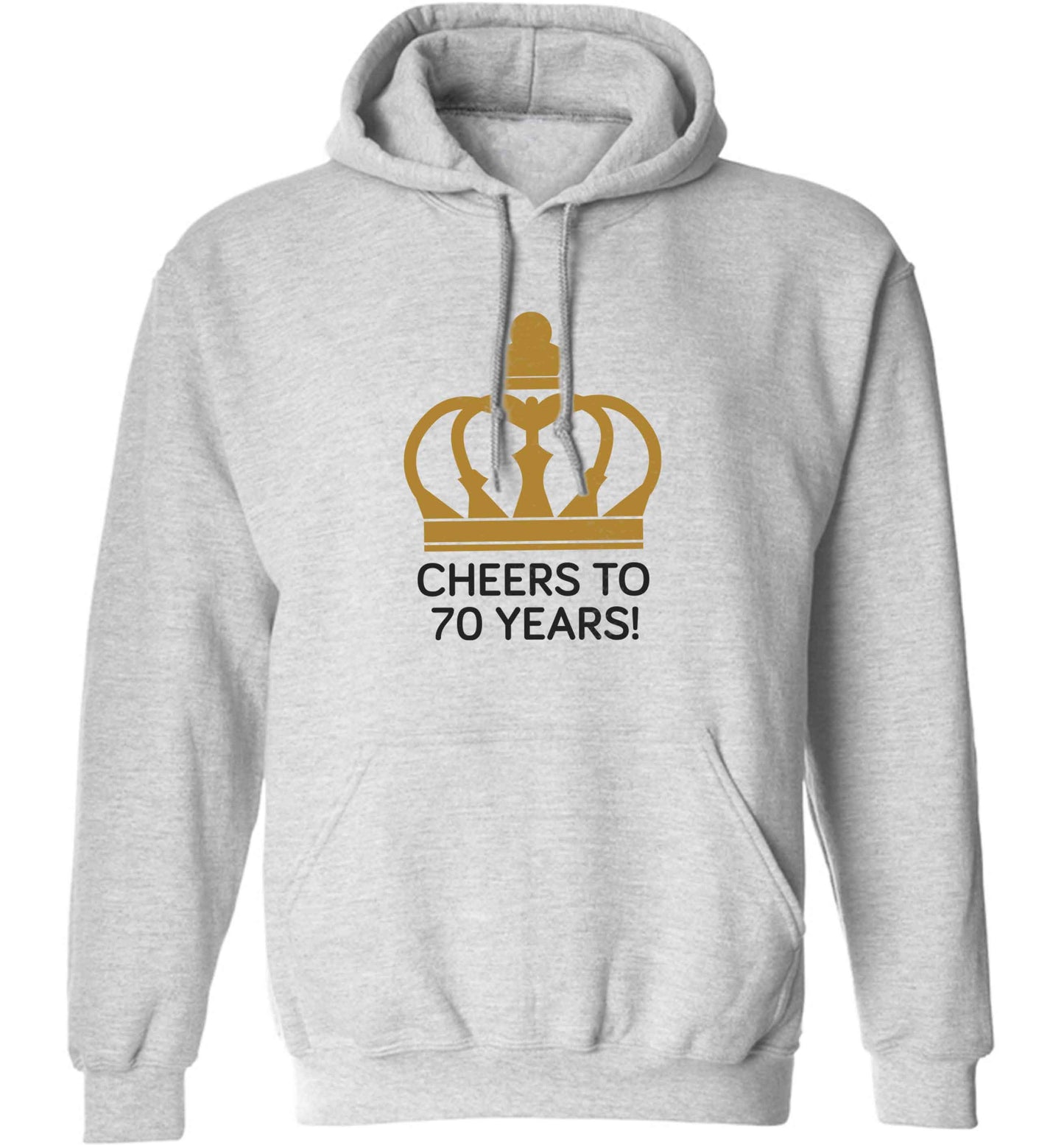 Cheers to 70 years! adults unisex grey hoodie 2XL