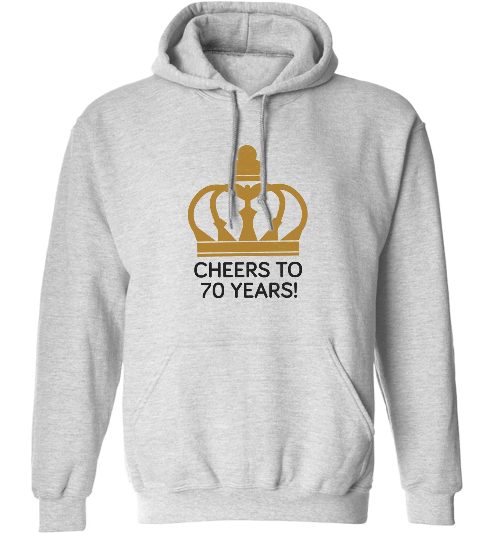 Cheers to 70 years! adults unisex grey hoodie 2XL