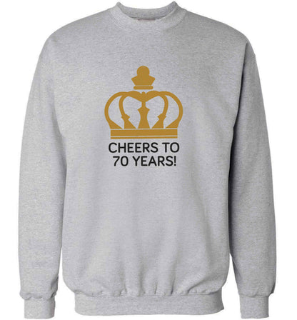 Cheers to 70 years! adult's unisex grey sweater 2XL