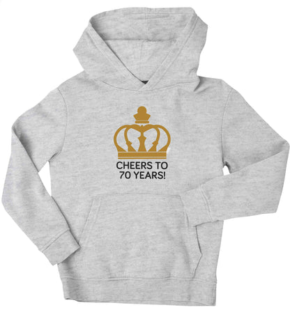 Cheers to 70 years! children's grey hoodie 12-13 Years