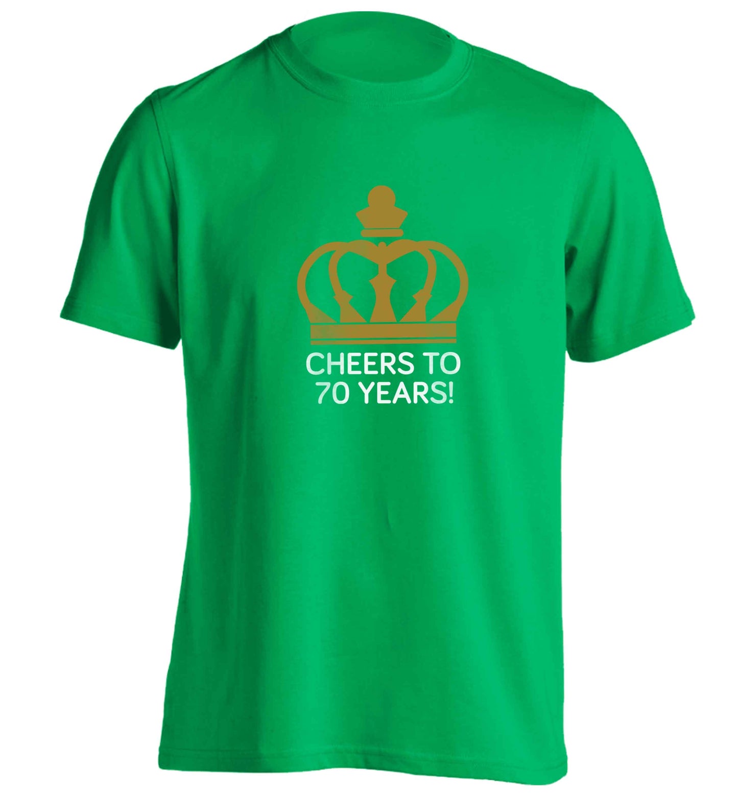 Cheers to 70 years! adults unisex green Tshirt 2XL