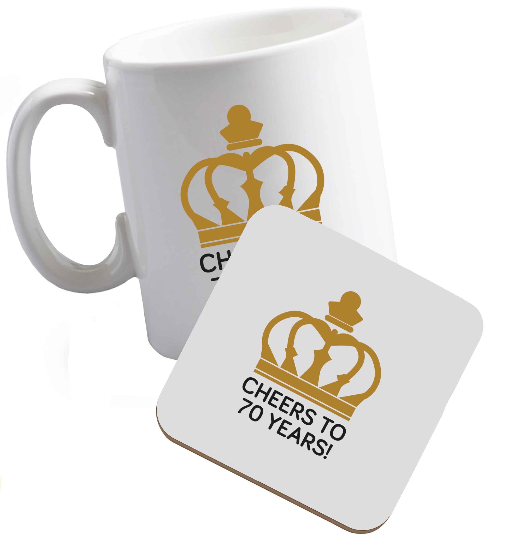10 oz Tis The Season to Drink Whisky ceramic mug and coaster set right handed