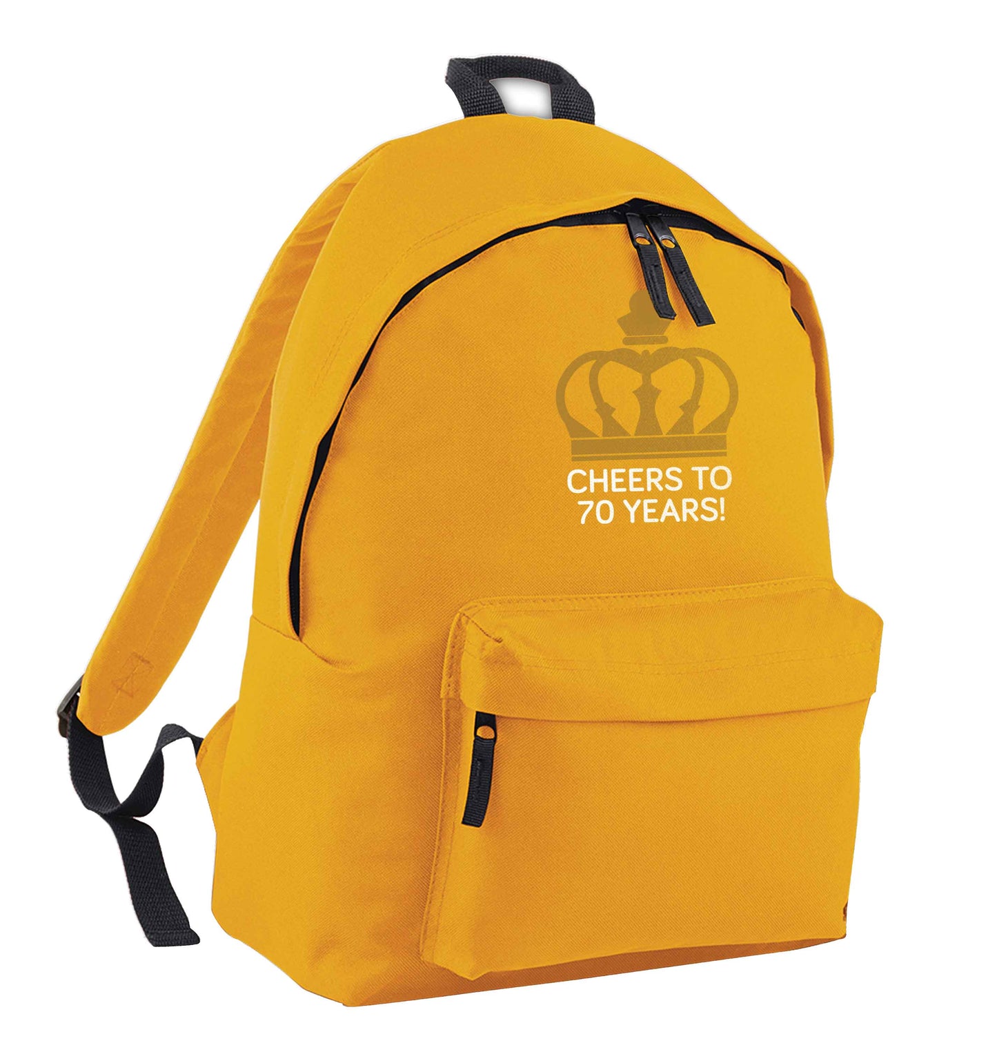 Cheers to 70 years! mustard adults backpack
