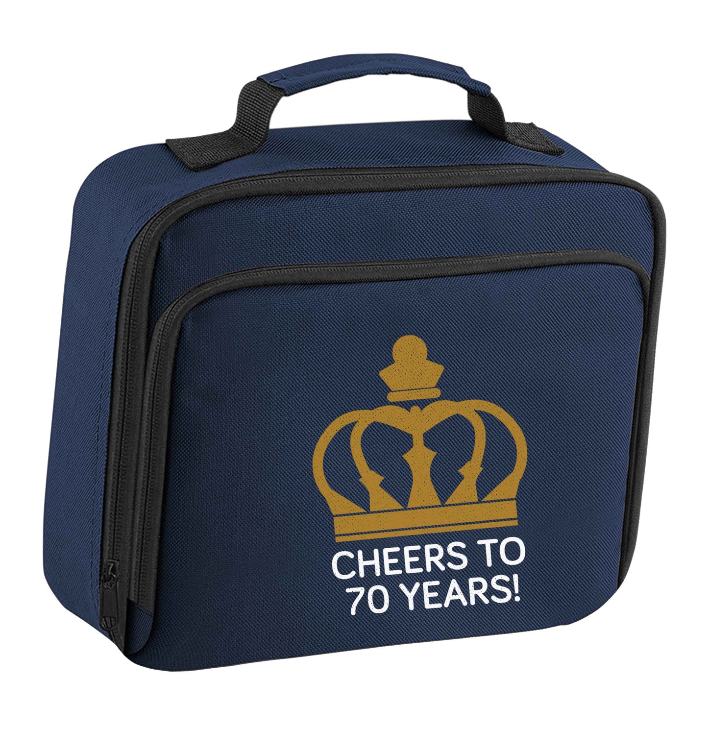 Cheers to 70 years! insulated navy lunch bag cooler