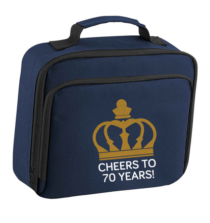 Cheers to 70 years! insulated navy lunch bag cooler