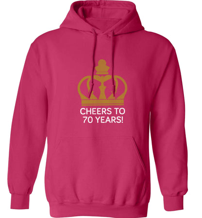 Cheers to 70 years! adults unisex pink hoodie 2XL