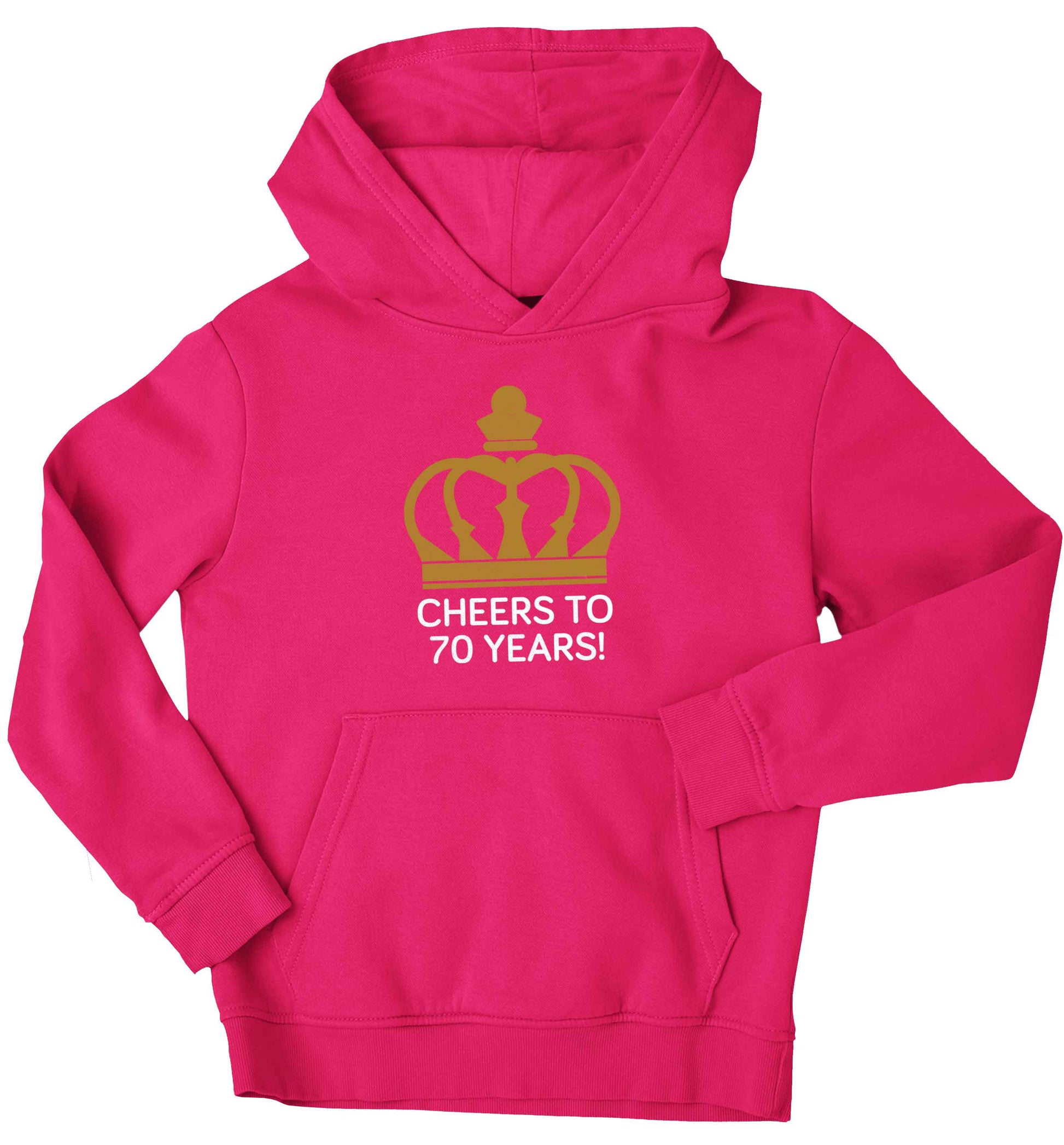 Cheers to 70 years! children's pink hoodie 12-13 Years