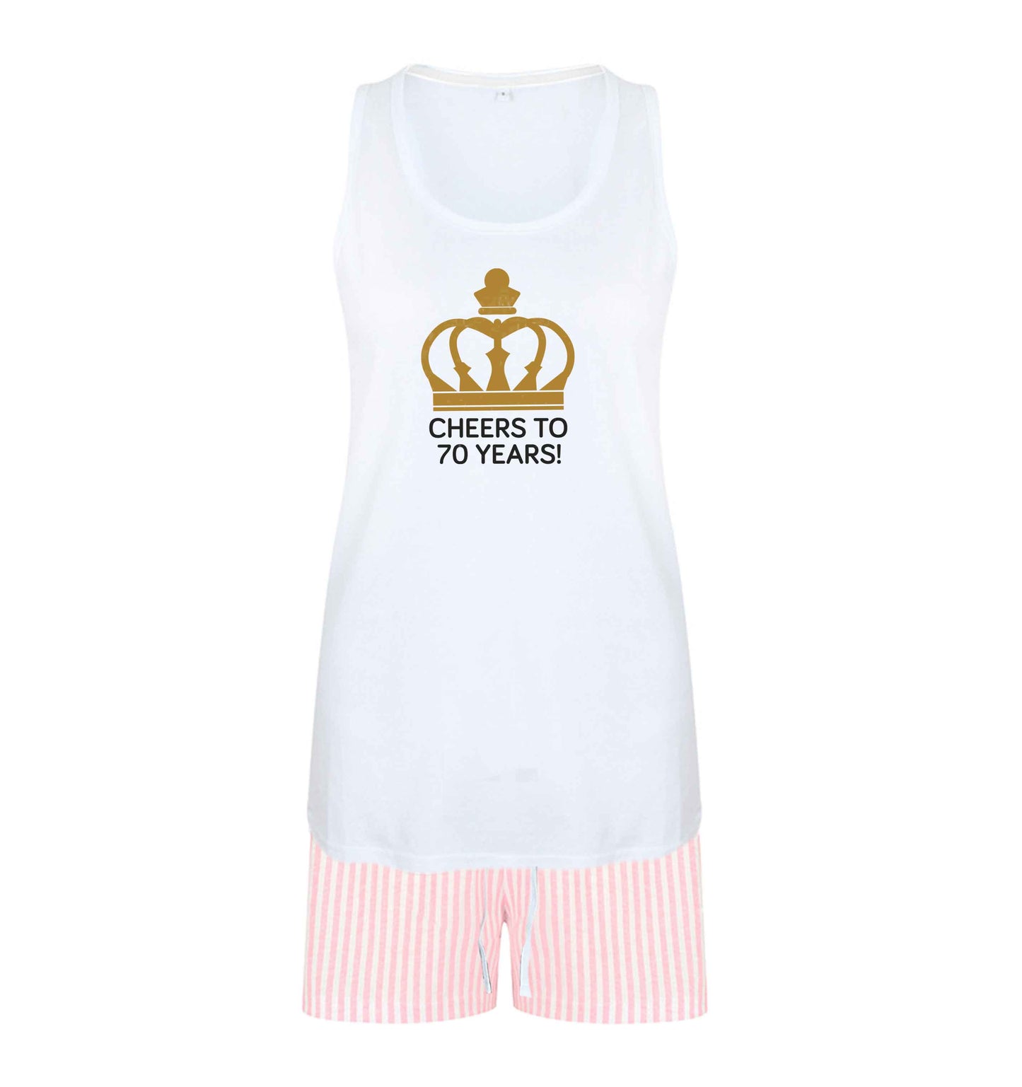 Cheers to 70 years! size XL women's pyjama shorts set in pink 