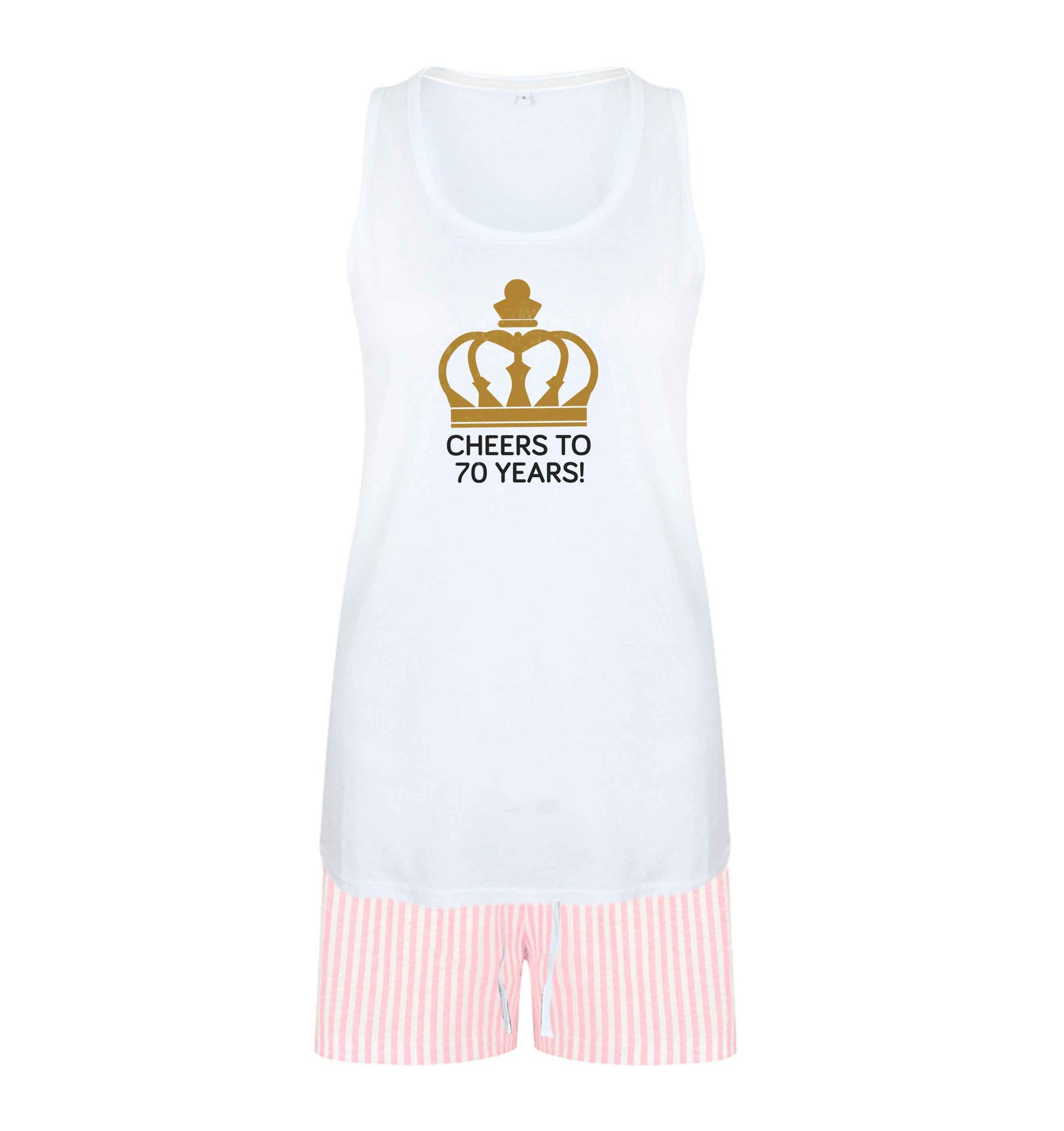 Cheers to 70 years! size XL women's pyjama shorts set in pink 