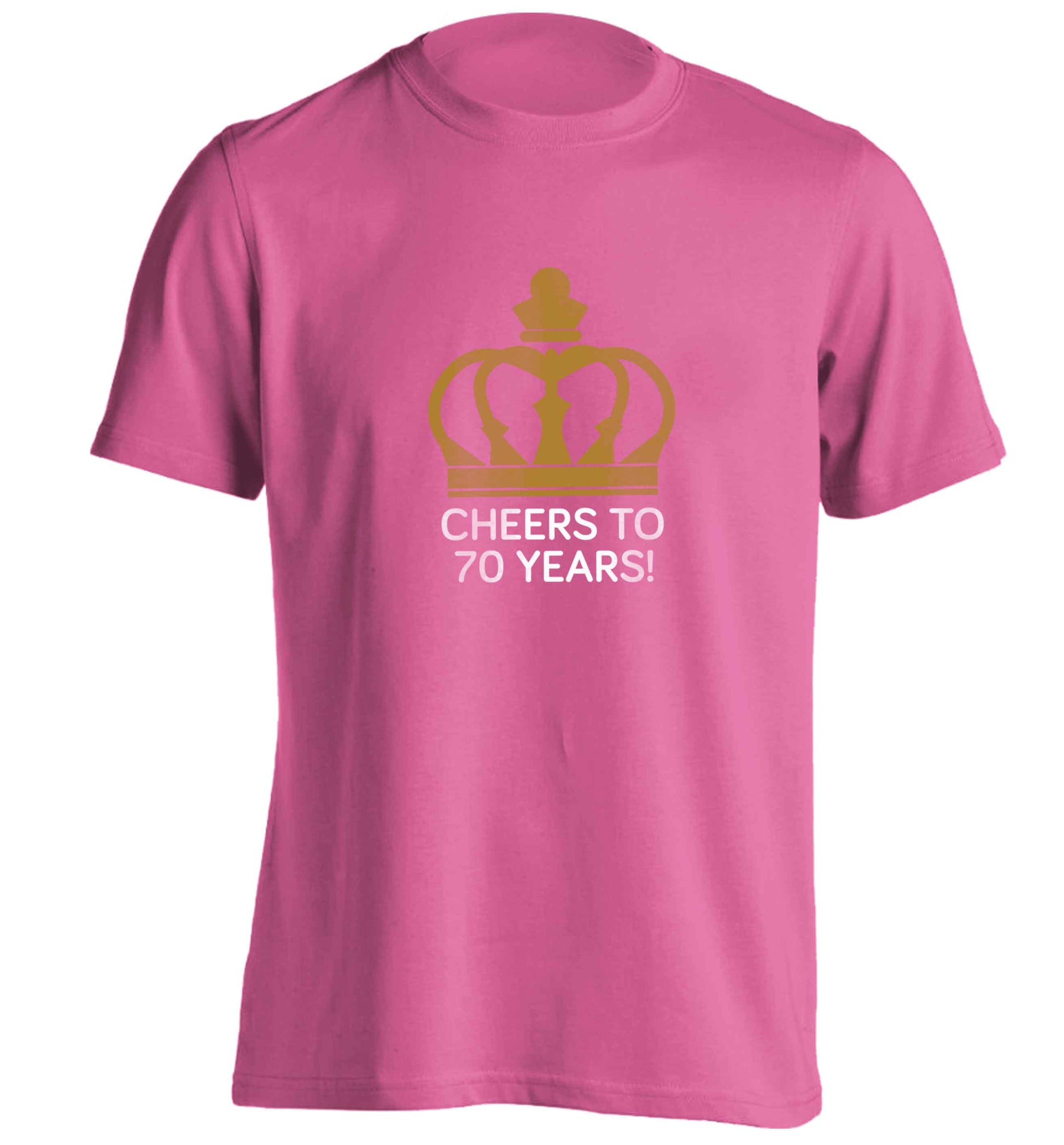 Cheers to 70 years! adults unisex pink Tshirt 2XL