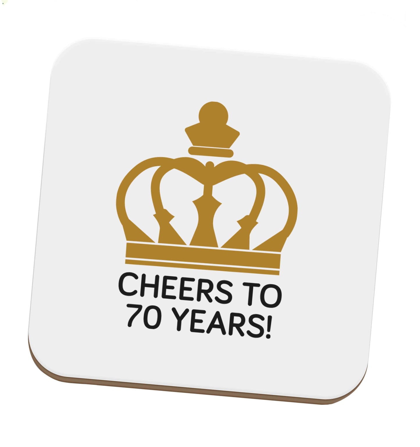 Cheers to 70 years! set of four coasters