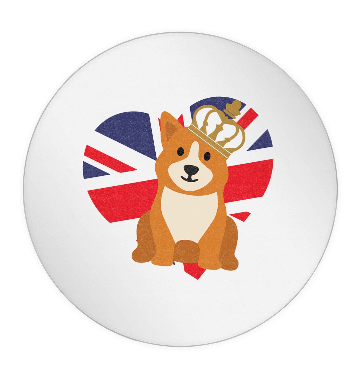 British corgi and flag 24 @ 45mm matt circle stickers