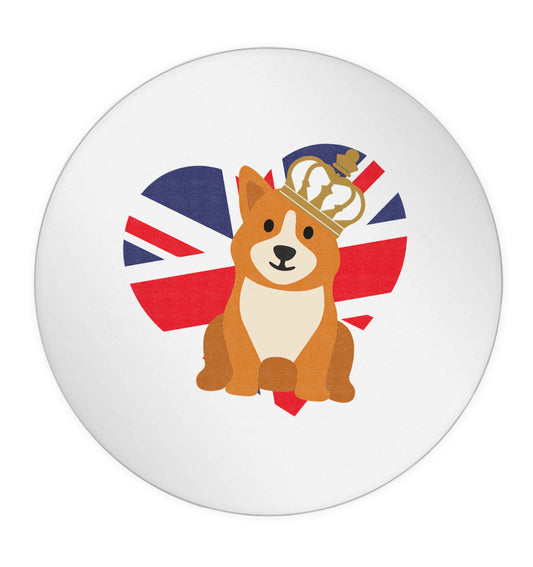 British corgi and flag 24 @ 45mm matt circle stickers