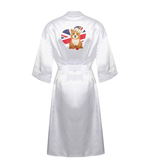 British corgi and flag XL/XXL white ladies dressing gown size 16/18