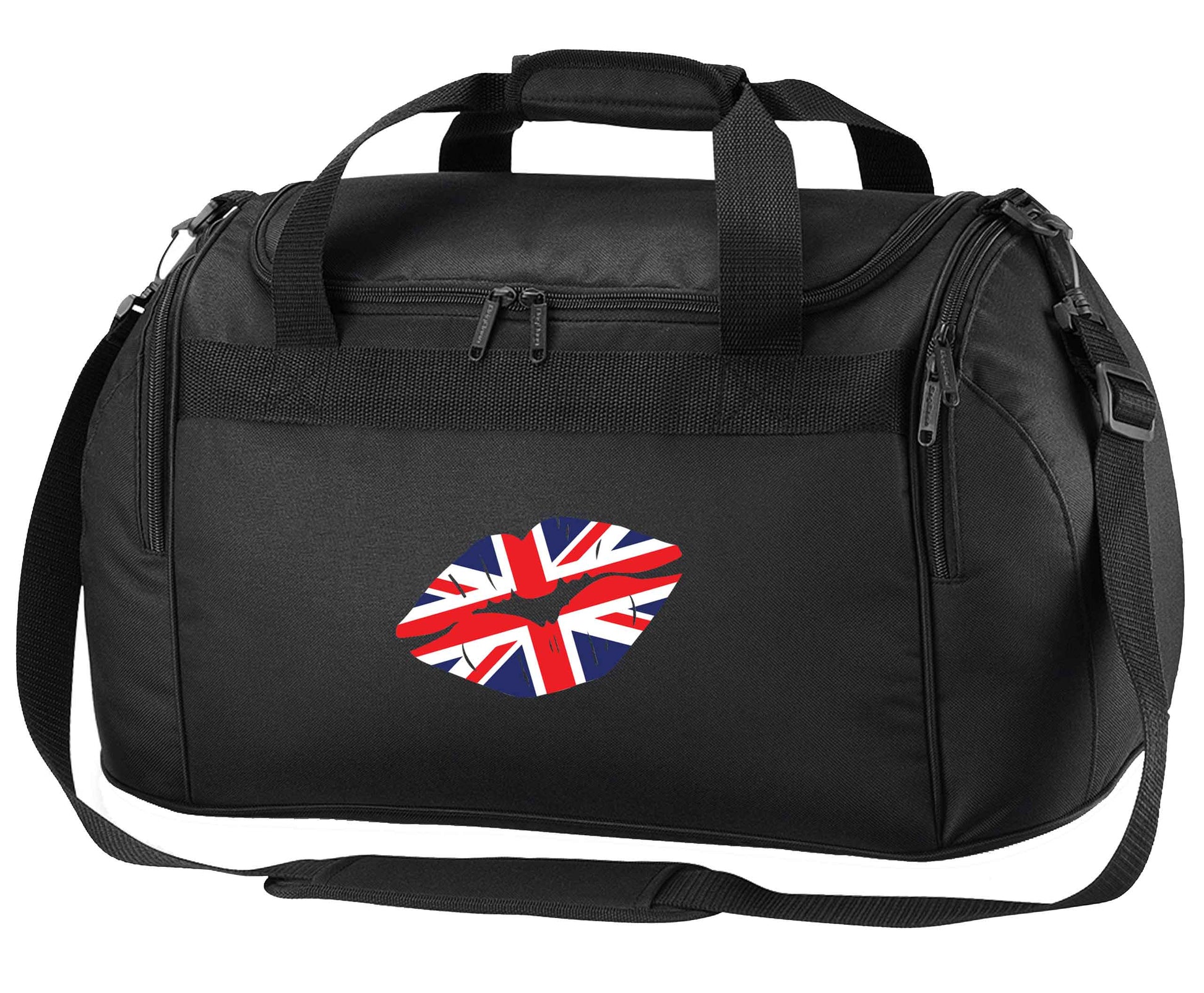 British flag kiss black holdall / duffel bag