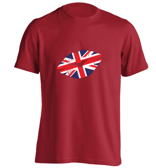 British flag kiss adults unisex red Tshirt 2XL