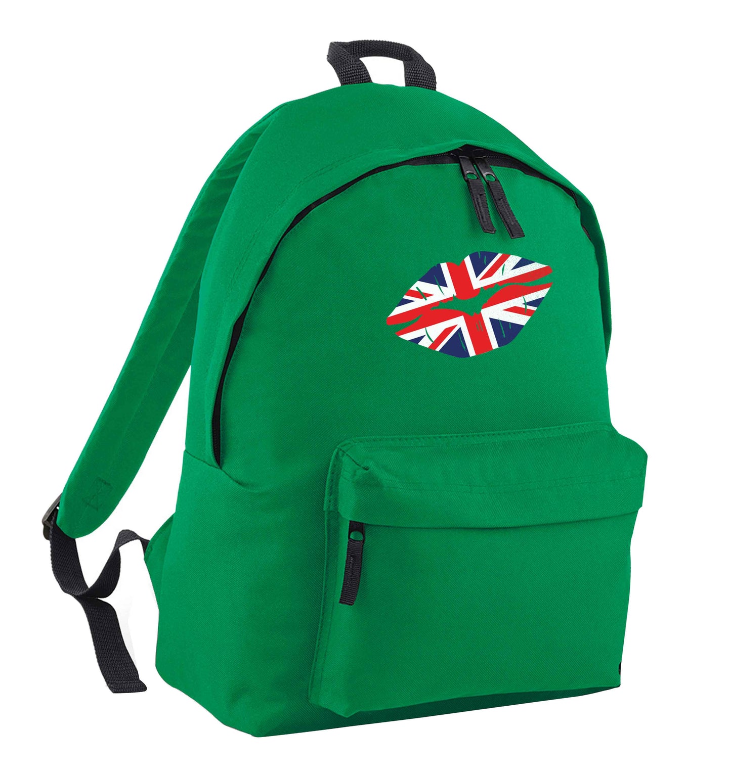 British flag kiss green adults backpack
