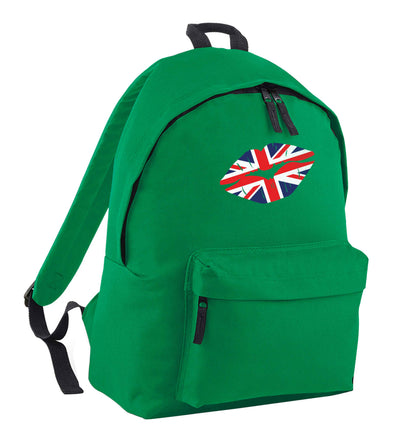 British flag kiss green adults backpack
