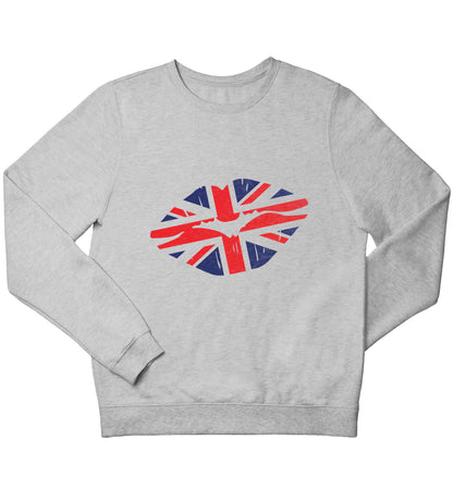 British flag kiss children's grey sweater 12-13 Years