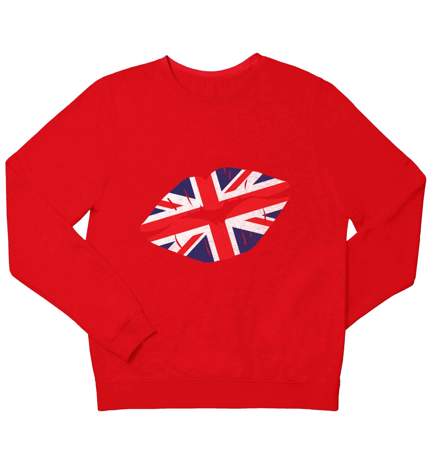 British flag kiss children's grey sweater 12-13 Years