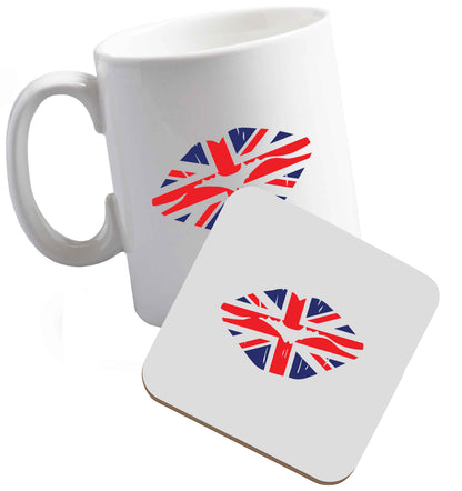 10 oz Tis The Season to Drink Whisky ceramic mug and coaster set right handed