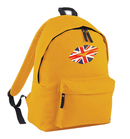 British flag kiss mustard adults backpack