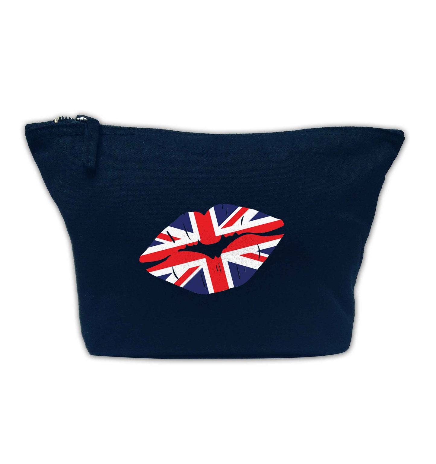 British flag kiss navy makeup bag