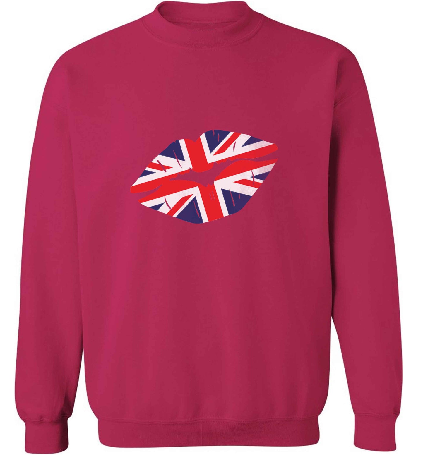 British flag kiss adult's unisex pink sweater 2XL