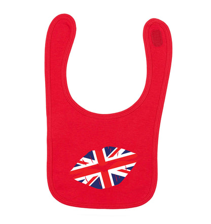 British flag kiss red baby bib
