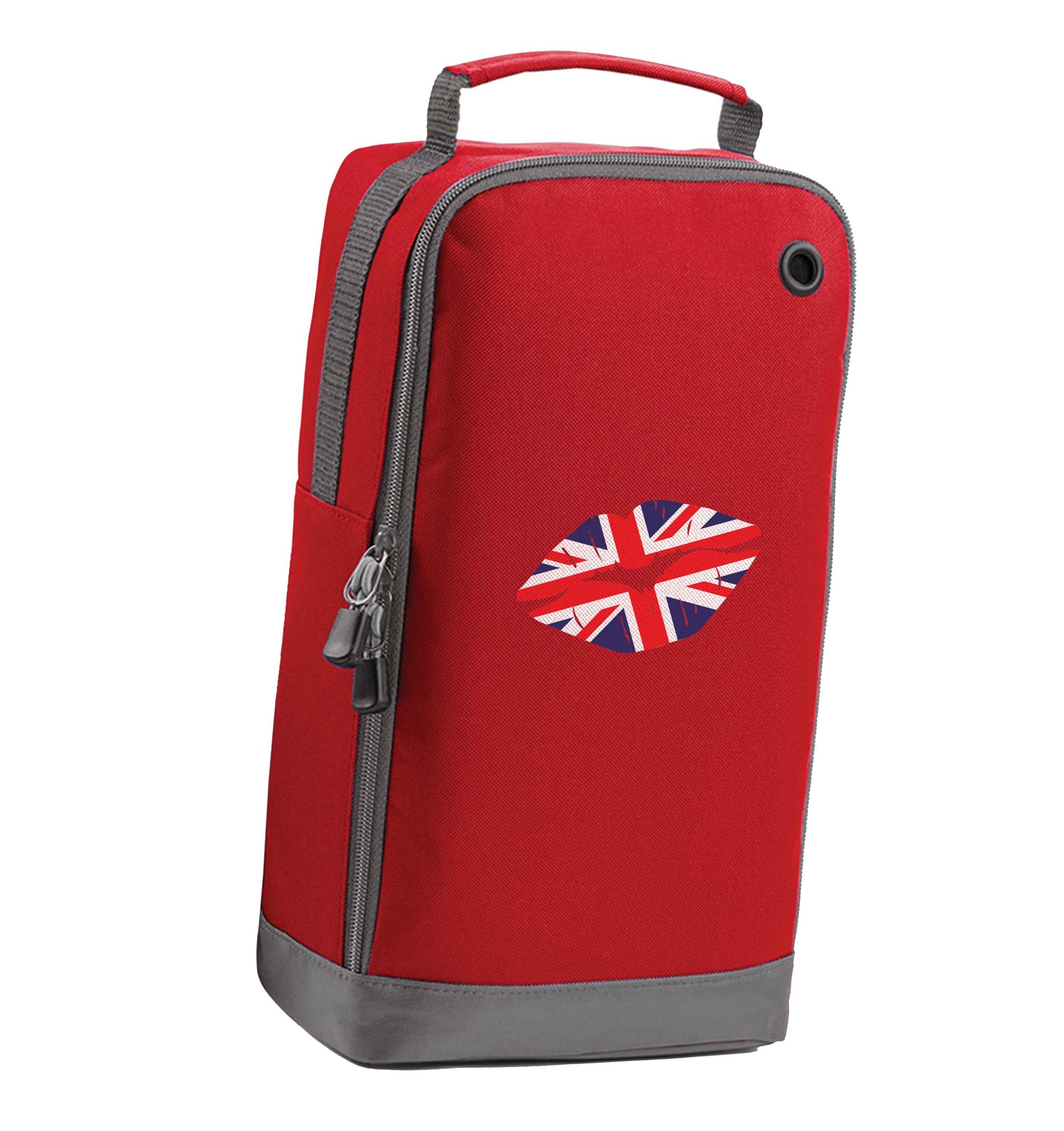 British flag kiss red sports shoe bag vertical print