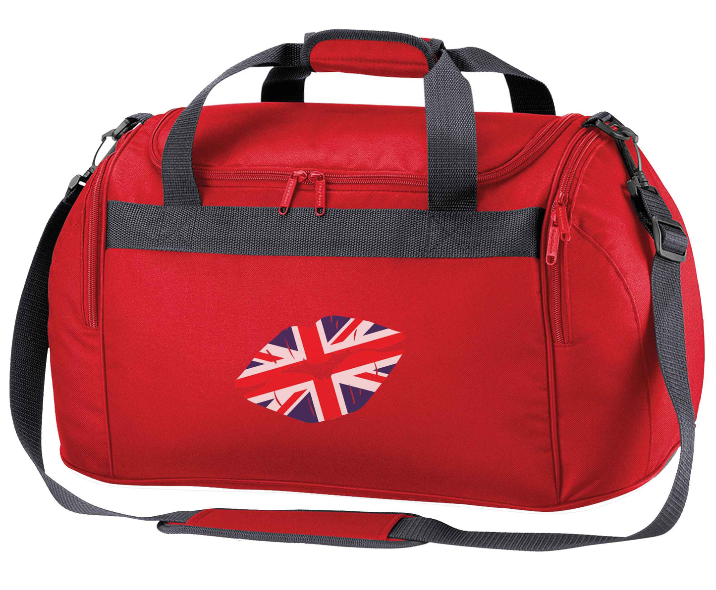 British flag kiss red holdall / duffel bag