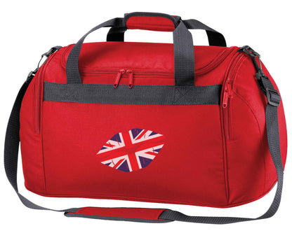 British flag kiss red holdall / duffel bag