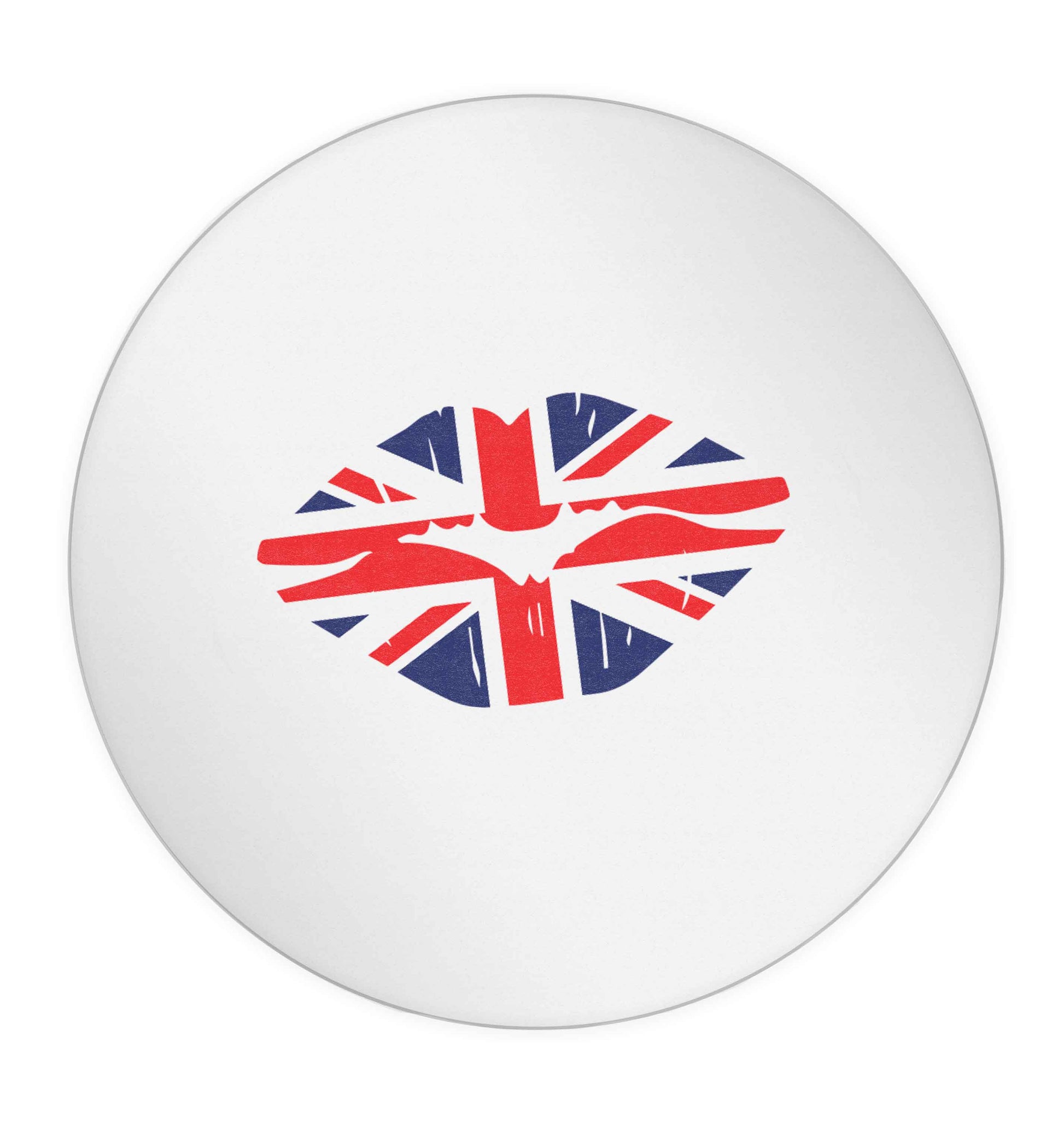 British flag kiss 24 @ 45mm matt circle stickers