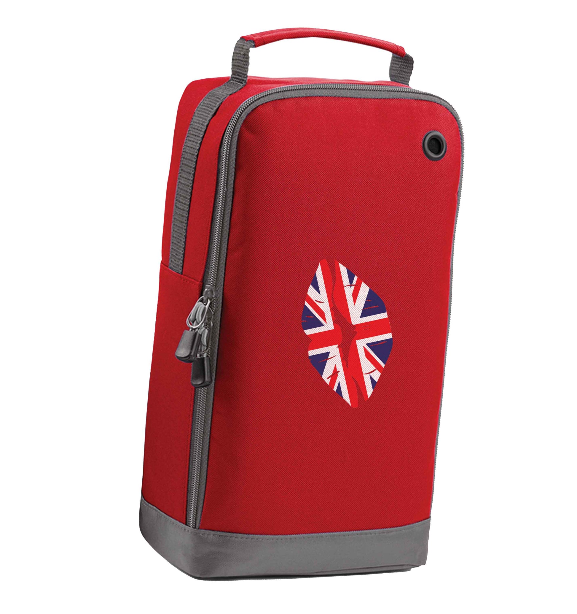 British flag kiss red sports shoe bag horizontal print