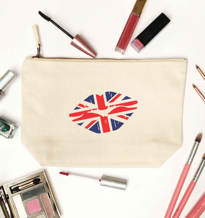 British flag kiss natural makeup bag