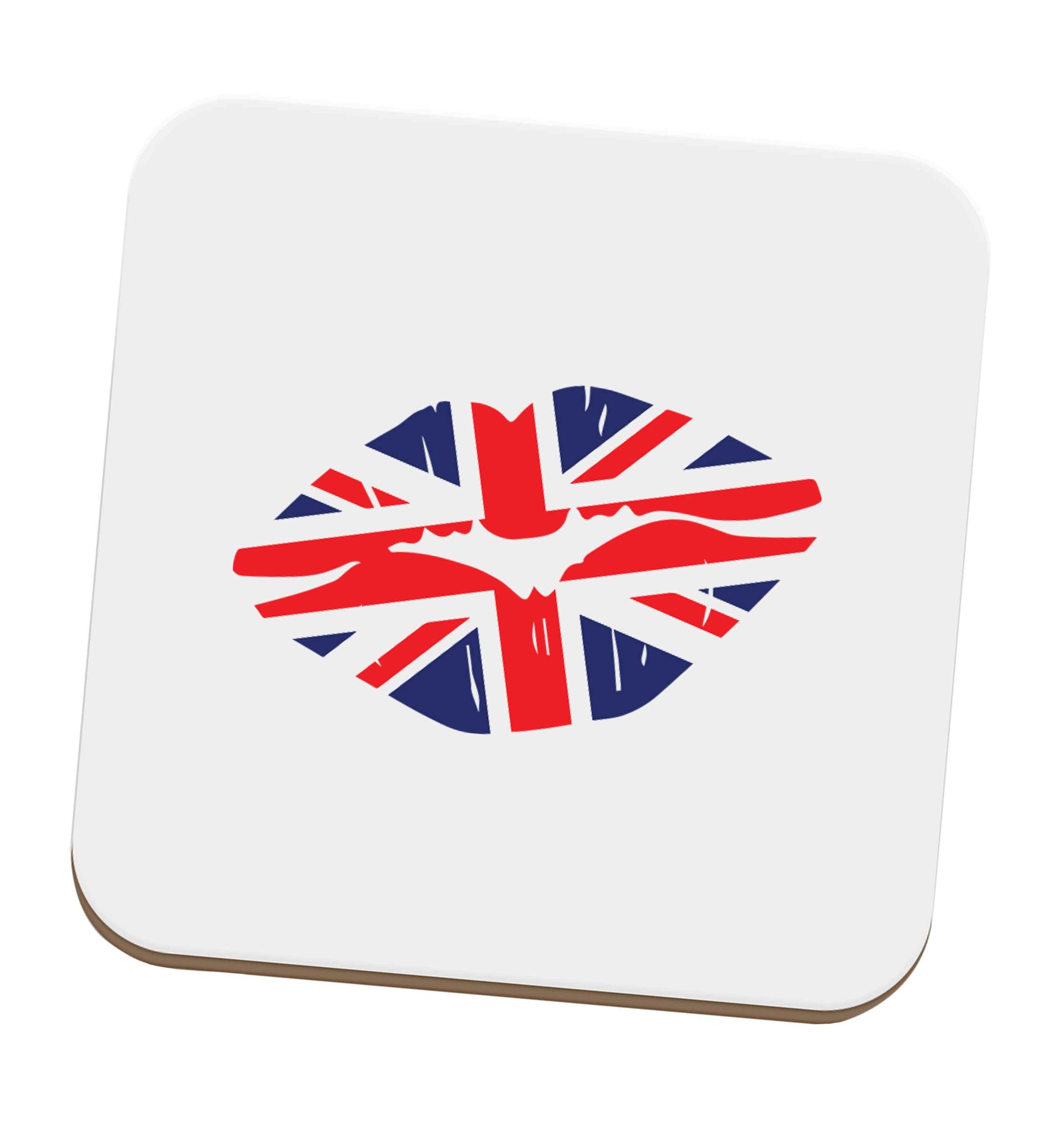 British flag kiss set of four coasters