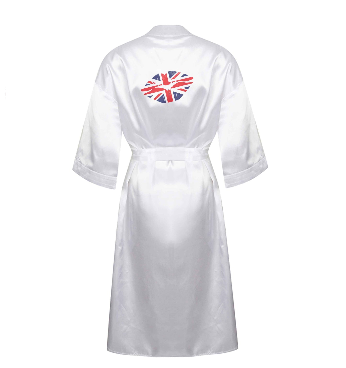 British flag kiss XL/XXL white ladies dressing gown size 16/18